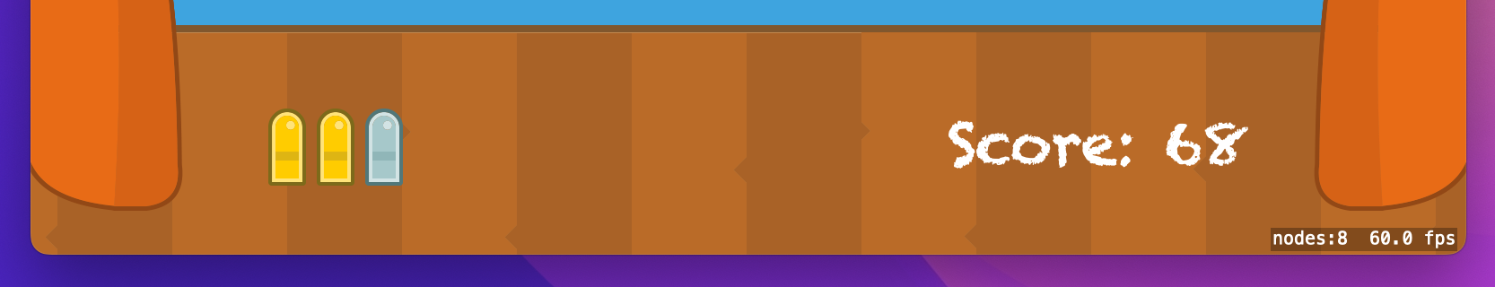 The bottom of the screen has a partially empty clip and 'Score: 68'.