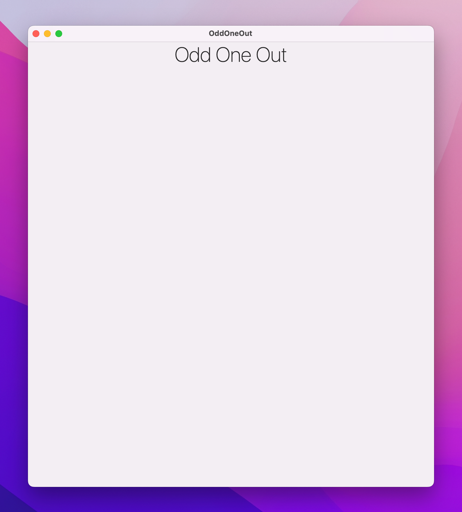 'Odd One Out' above a large blank space.