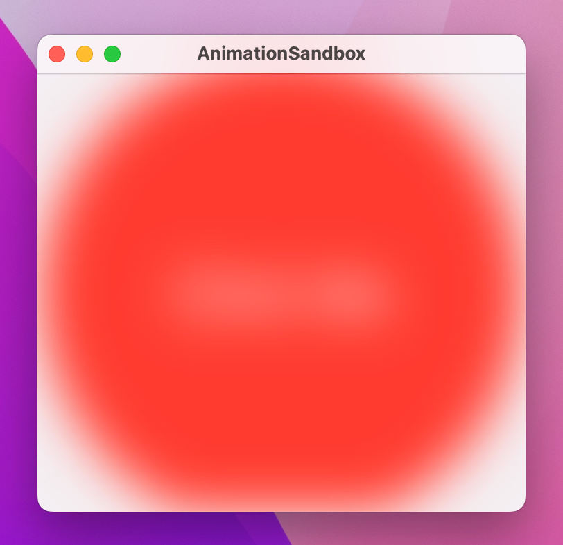 A large, blurry red circle.