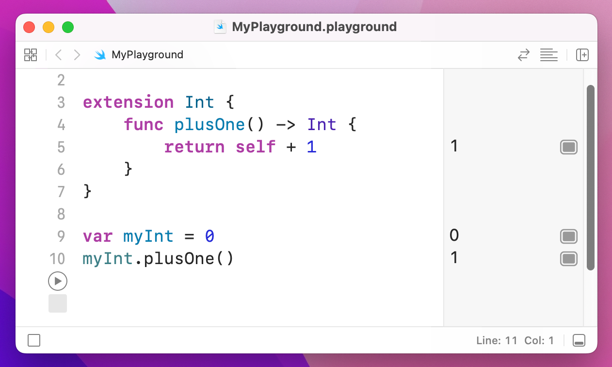 Calling `plusOne` creates the Integer 1.