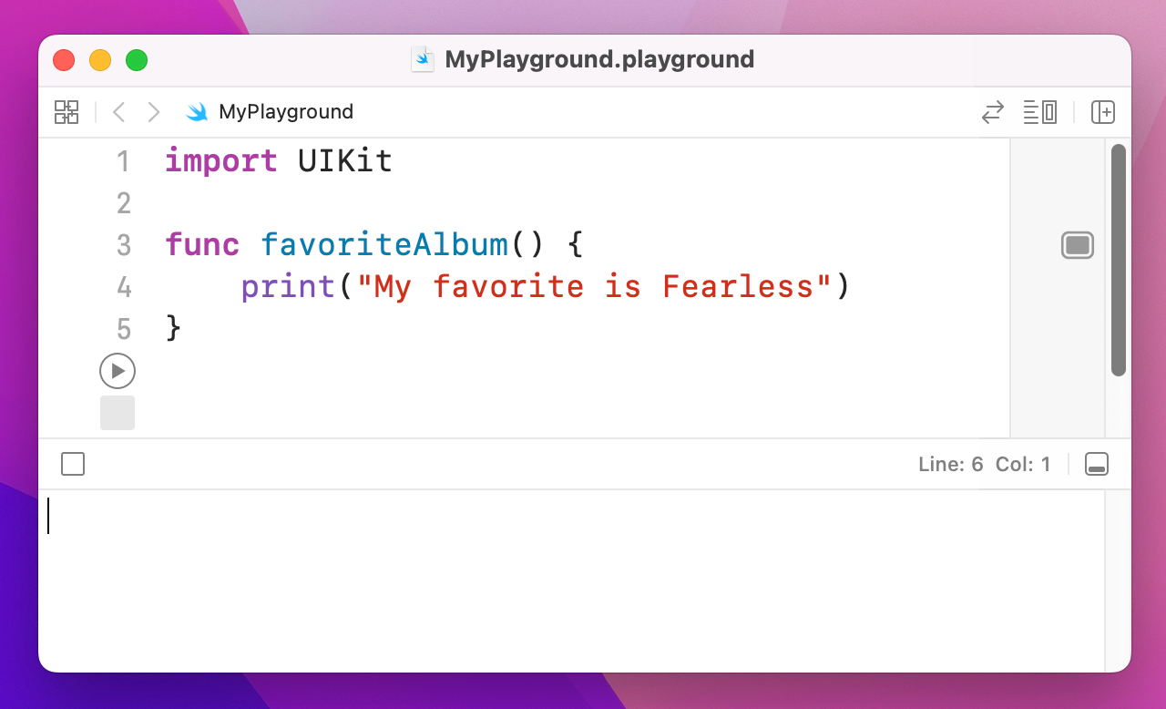 A function has been defined, but is not called.