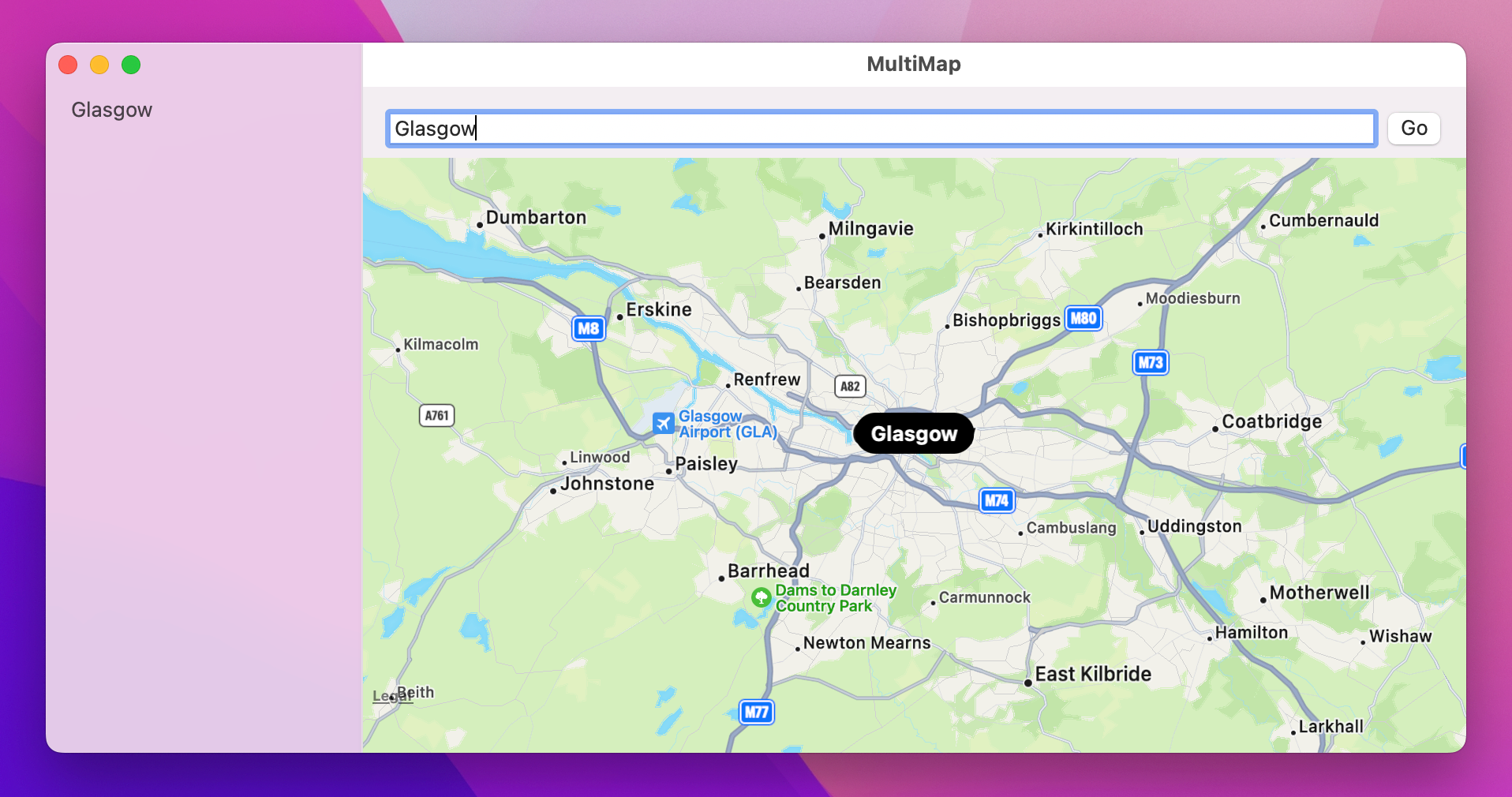 A window with a list on the left. No items in the list are selected.