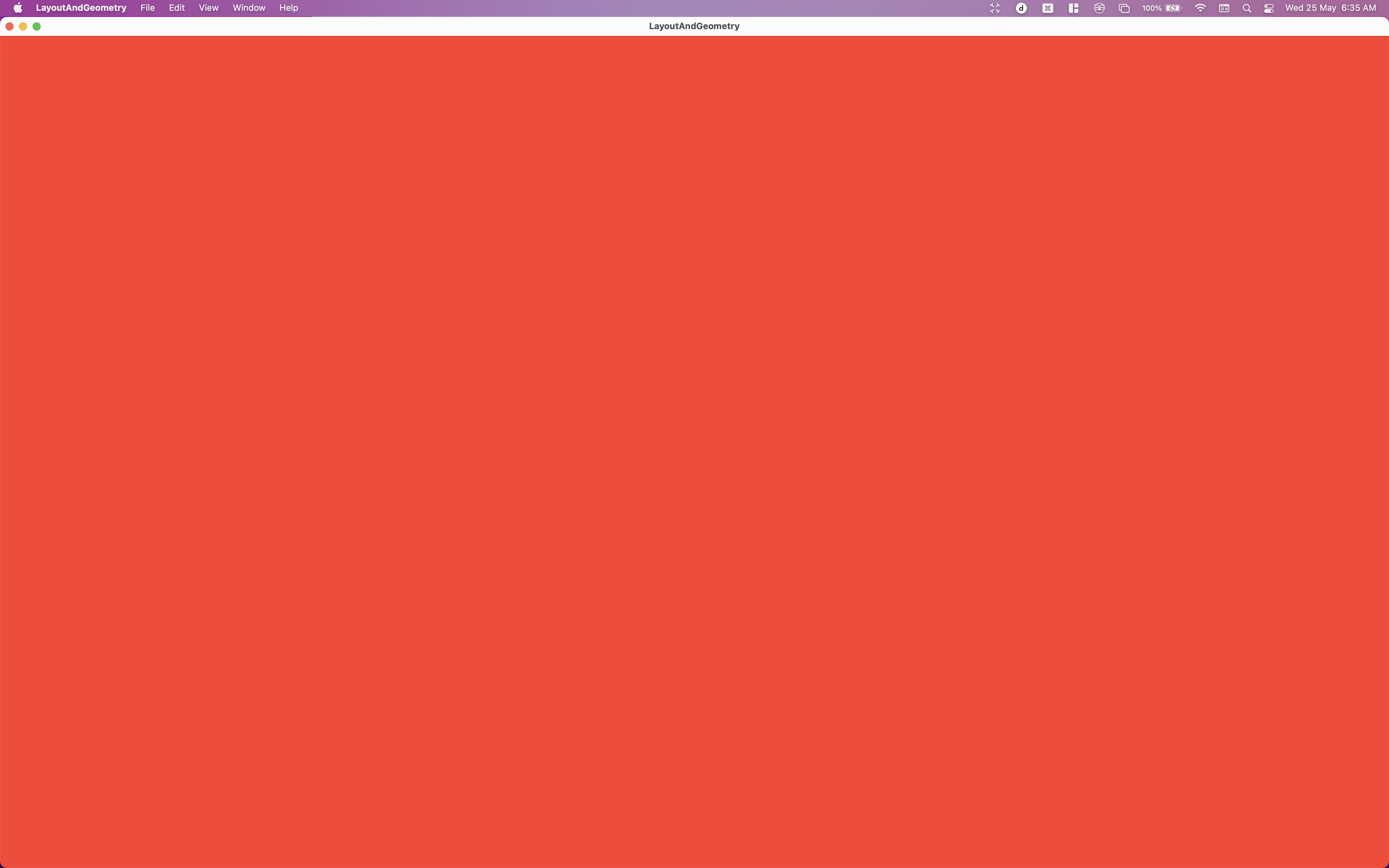 A Mac screen filled with a window containing red.