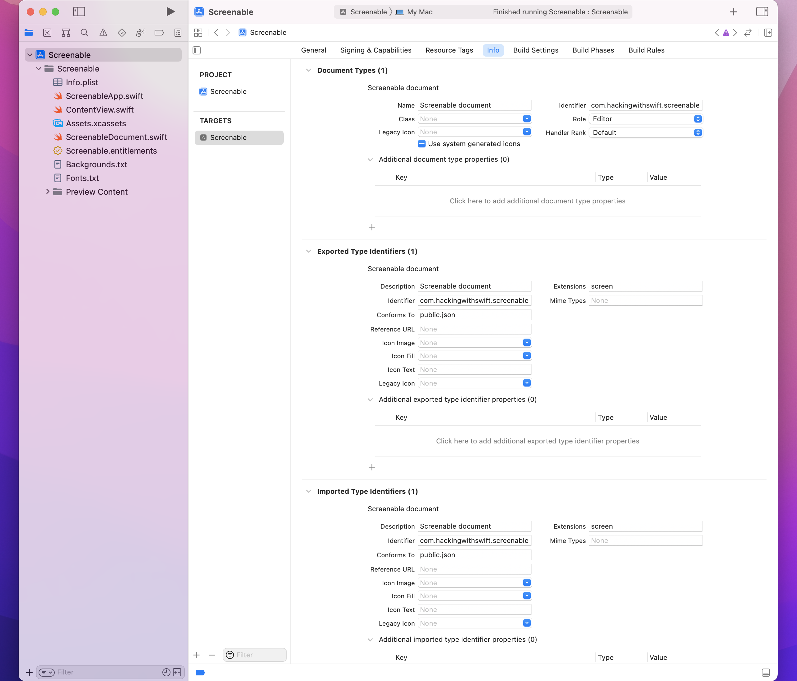What your info section should look like.