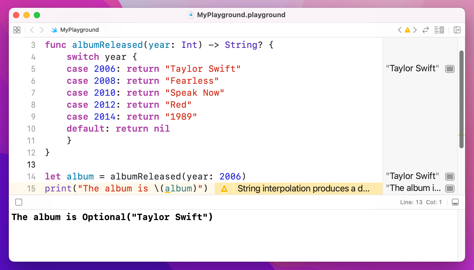 The album released in 2006 was “Optional('Taylor Swift’)”.