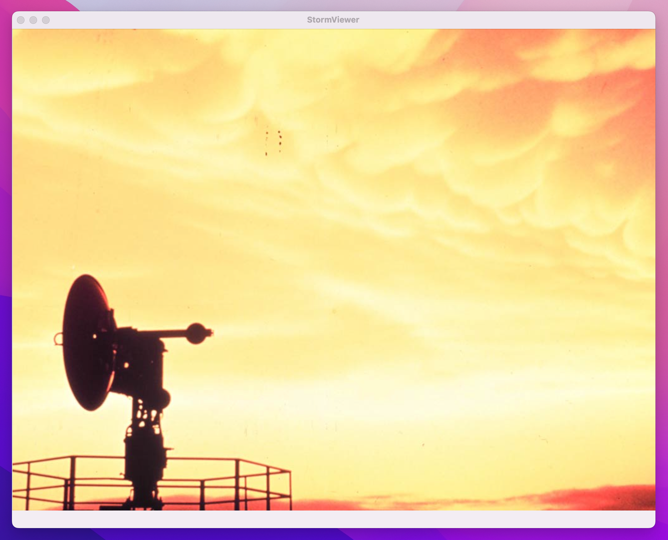 A window containing only an image – no list.