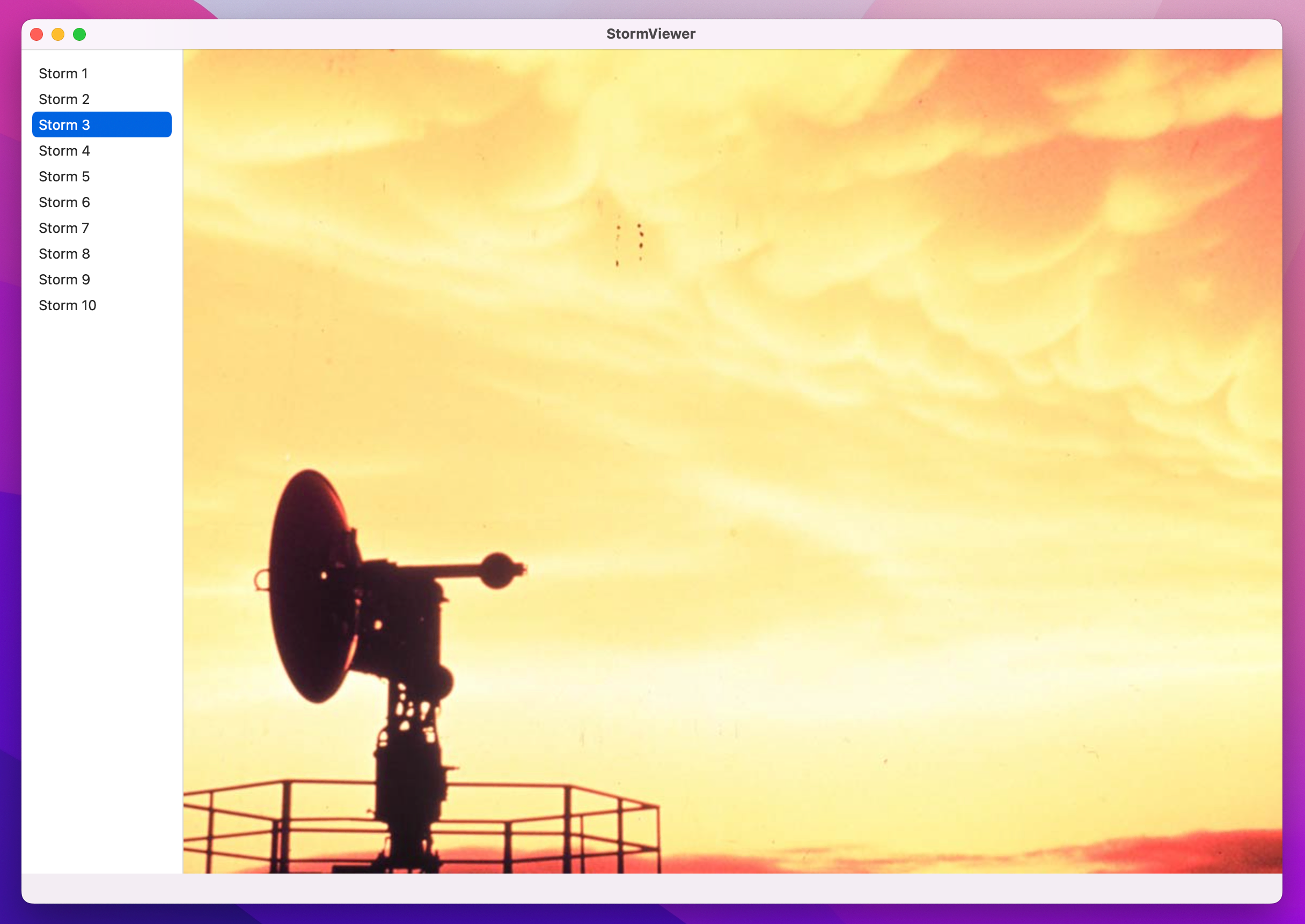 A window with a list on the left and an image on the right.