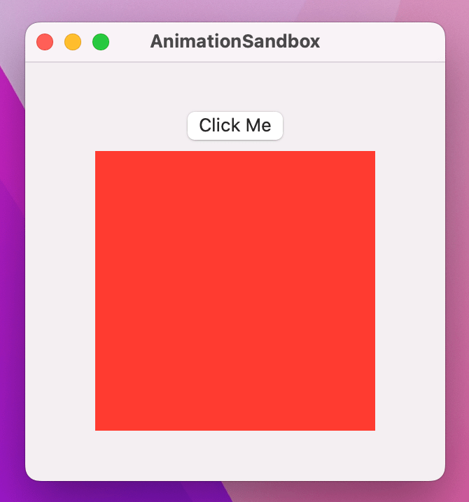 A button reading Click Me above a red square.