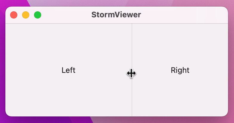 We can resize the window and its horizontal split.